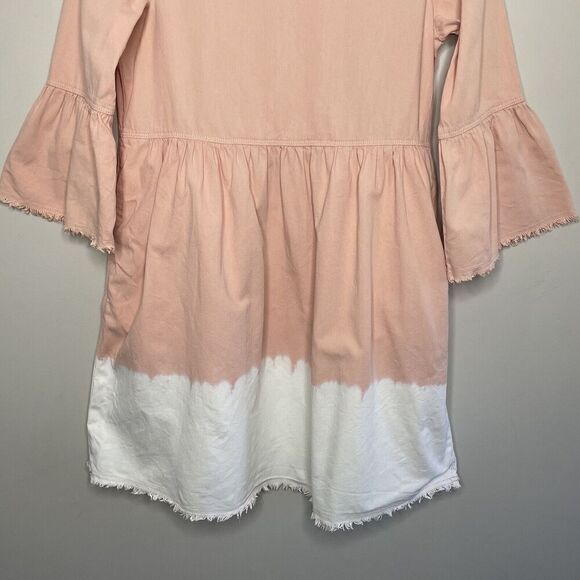 ANTHROPOLOGIE Holding Horses Dress Womens 6 Pink Dip Dye Mini Cotton Pockets - Picture 4 of 11
